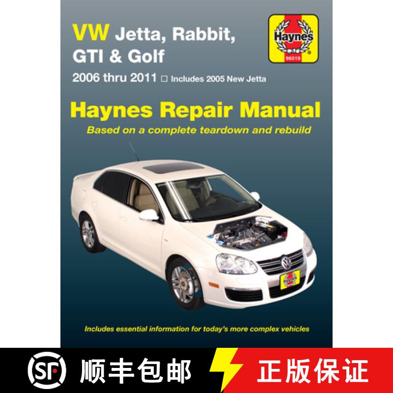 【3-4周达】Volkswagen VW Jetta, Rabbit, GTI & Golf covering New Jetta (05), Jetta (06-11), GLI (06-09... [9781563929489]