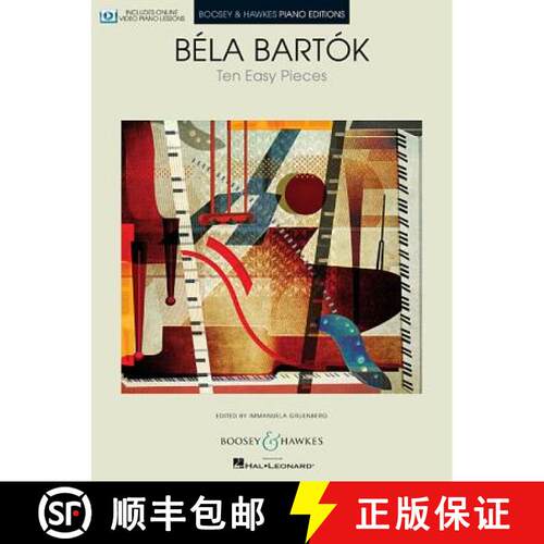 【3-4周达】Bartok: Ten Easy Pieces for Piano (Book/Online Media) [9781495061172]