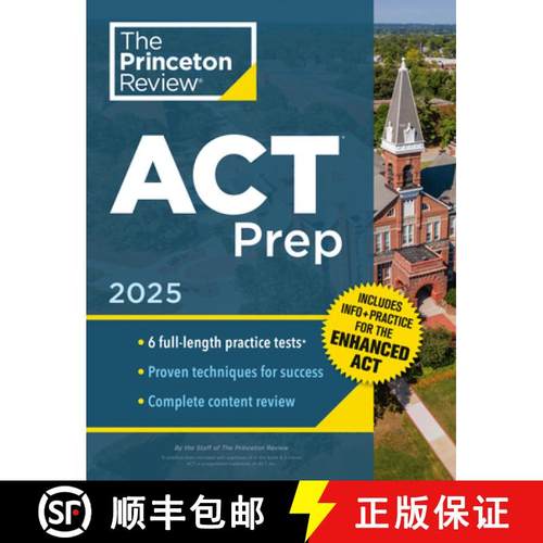 【3-4周达】Princeton Review ACT Prep, 2025: 6 Practice Tests + Content Review, Plus Info & Practice f... [9780593517925]