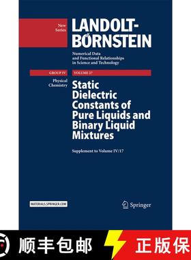 【3-4周达】Static Dielectric Constants of Pure Liquids and Binary Liquid Mixtures: Supplement to Volu... [9783662481677]