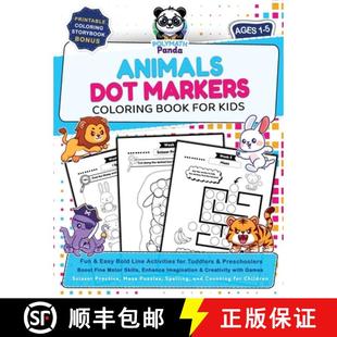 Coloring Easy Ages Kids 4周达 T... Activities Animals Dot Markers Bold Line Fun for 9781953149794 Book