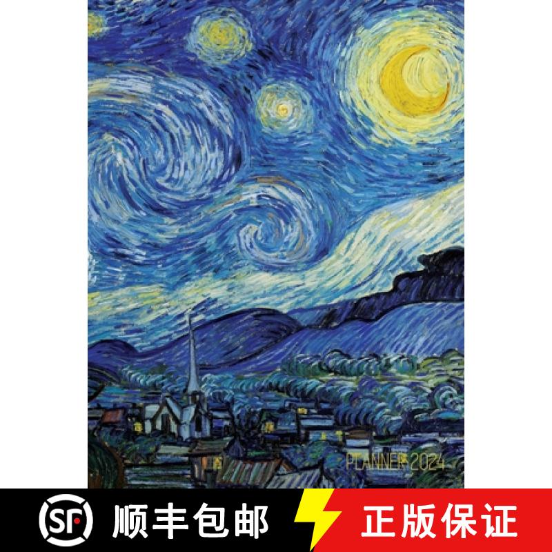 【3-4周达】Vincent van Gogh Planner 2024: Starry Night Planner Organizer | January-December (12 Month... [9781970177893]