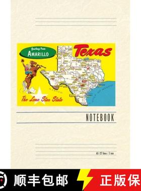 预订 Vintage Lined Notebook Greetings from Amarillo, Texas, Map [9798385449644]