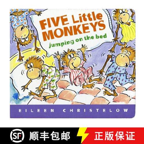 【3-4周达】Five Little Monkeys Jumping on the Bed Lap Board Book [9780547131764]