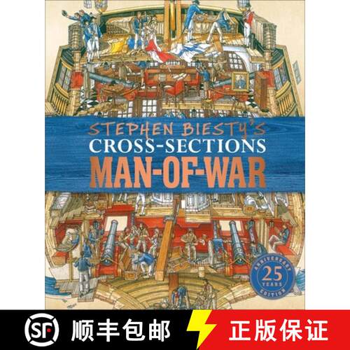 精装 Stephen Biesty's Cross-Sections Man-of-War [9780241379776]