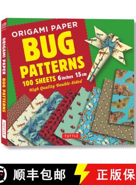 【3-4周达】Origami Paper 100 Sheets Bug Patterns 6 (15 CM): Tuttle Origami Paper: Origami Sheets Prin... [9780804849272]