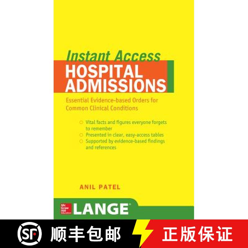 【3-4周达】Lange Instant Access Hospital Admissions: Essential Evidence-Based Orders for Common Clini... [9780071481373]