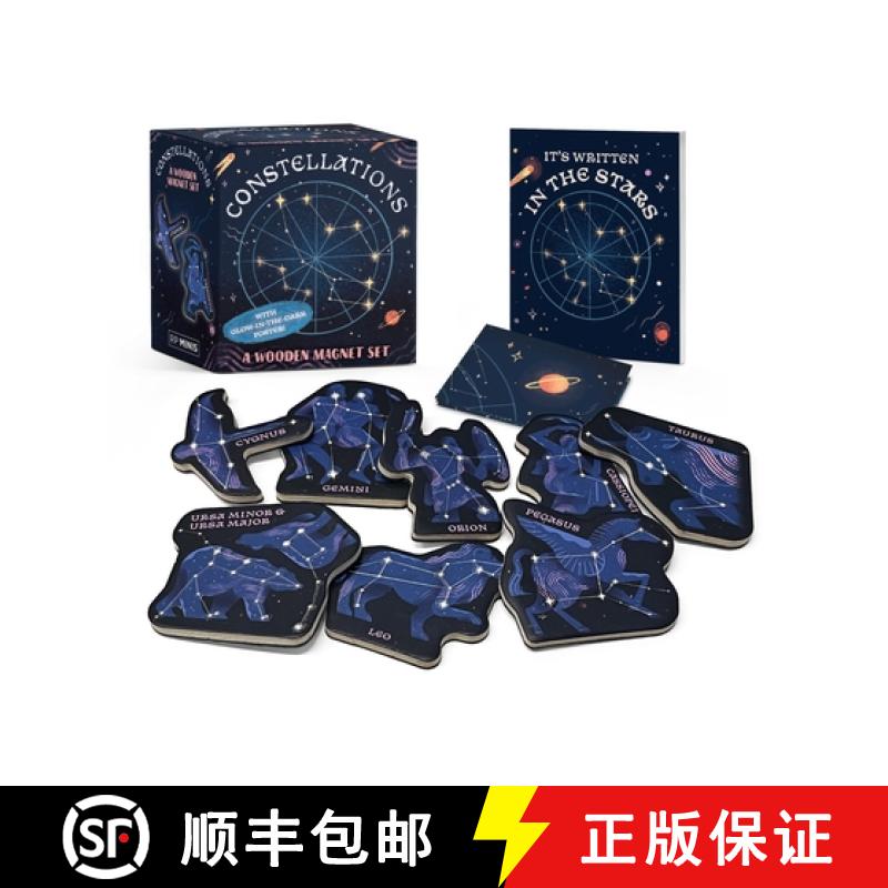 【3-4周达】Constellations: A Wooden Magnet Set: With fold out glow-in-the dark poster! [9780762482450]
