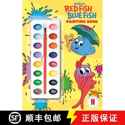 【3-4周达】Dr. Seuss's Red Fish, Blue Fish Painting Book [9780593905432]