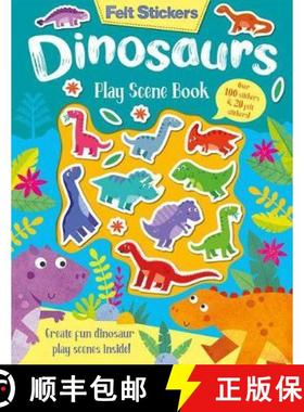 【3-4周达】Felt Stickers Dinosaur Play Scene Book [9781789585278]