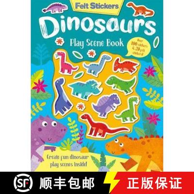 【3-4周达】Felt Stickers Dinosaur Play Scene Book [9781789585278]