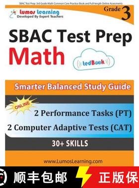 预订 SBAC Test Prep: 3rd Grade Math Common Core Practice Book and Full-length Online Assessments: Sma... [9781940484815]