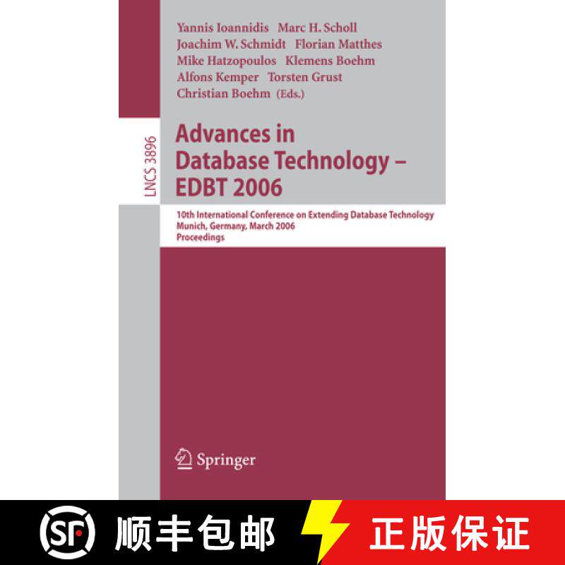 【3-4周达】Advances in Database Technology - EDBT 2006: 10 International Conference on Extending Data... [9783540329602]