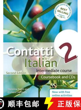 【3-4周达】Contatti 2 Italian Intermediate Course 2nd Edition revised : Coursebook and CDs [9781444139334]