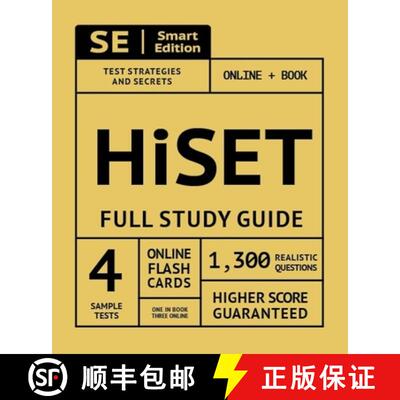 【3-4周达】Hiset Full Study Guide: Test Preparation for All Subjects Including 100 Video Lessons, 4 F... [9781949147100]