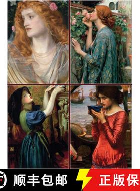 【3-4周达】Set of Four Magnetic Notepads: Pre-Raphaelites: A Collection of Handy Notepads with Easy M... [9780754833185]