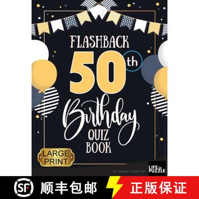 【3-4周达】Flashback 50th Birthday Quiz Book Large Print: Turning 50 Humor and Mixed Puzzles for Adul... [9783985521432]