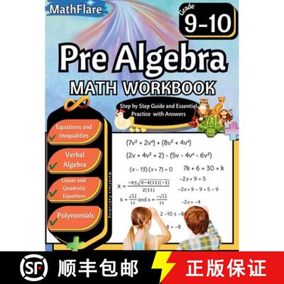 【3-4周达】Pre Algebra Workbook 9th and 10th Grade: Pre Algebra Workbook Grade 9-10, Linear Equations... [9798869375100]