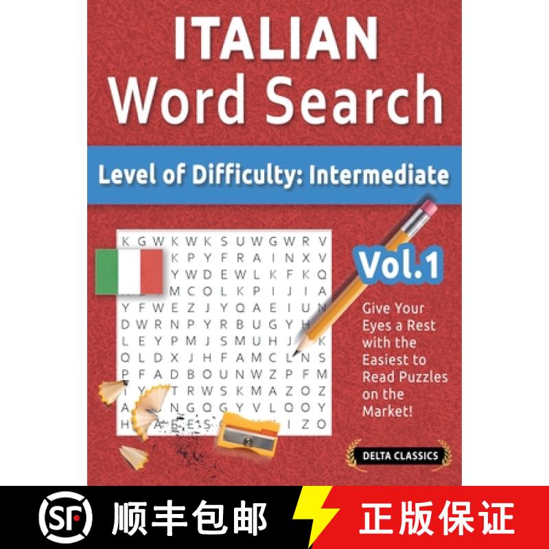 【4周达】ITALIAN WORD SEARCH - LEVEL OF DIFFICULTY: MEDIUM - VOL.1 - DELTA CLASSICS - GIVE YOUR EYES ... [9798349006791]