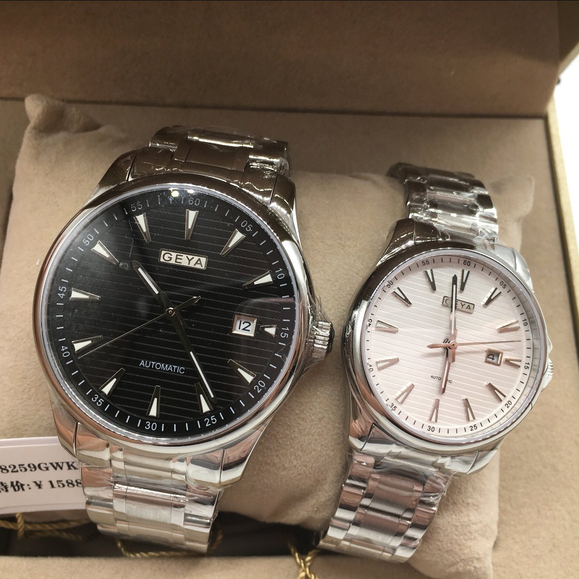 格雅手表geya商务简约男士腕表女表自动机芯机械表情侣表防水8259