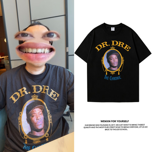 卢广仲同款Dr.Dre宽松纯棉T恤