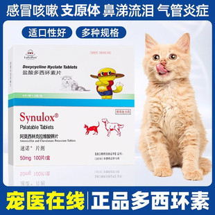 盐酸多西环素片猫鼻支猫咪感冒药打喷嚏流鼻涕消炎片强力霉素