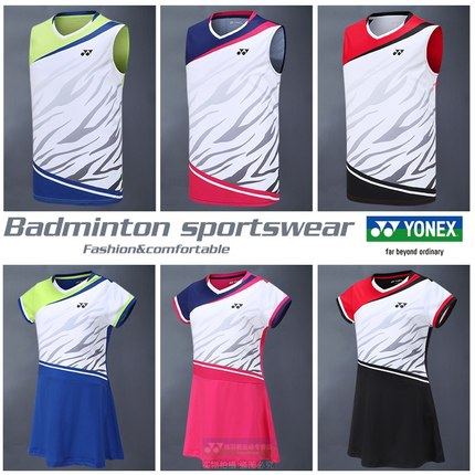 尤尼克斯yy羽毛球服男无袖背心 套装 110222女士运动连衣裙210222