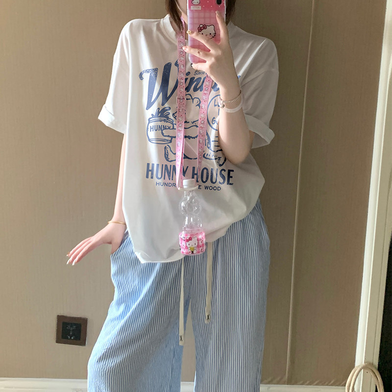薄款宽松休闲运动套装少女高中初中学生夏季小清新时尚洋气两件套