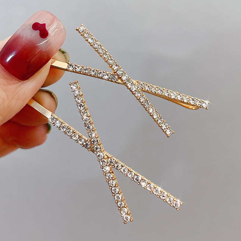 网红简约风发夹子个性交叉小仙女