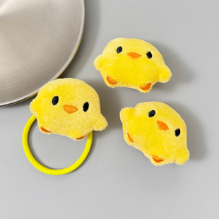 可爱毛绒玩偶黄色小黄鸭鸭嘴发夹发绳扎头发皮筋儿童卡子卖萌头饰