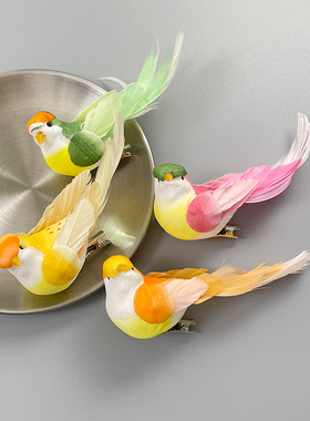 黄色气质有趣搞怪动物可爱仿真小鸟发夹立体儿童卡子鸭嘴夹头顶女