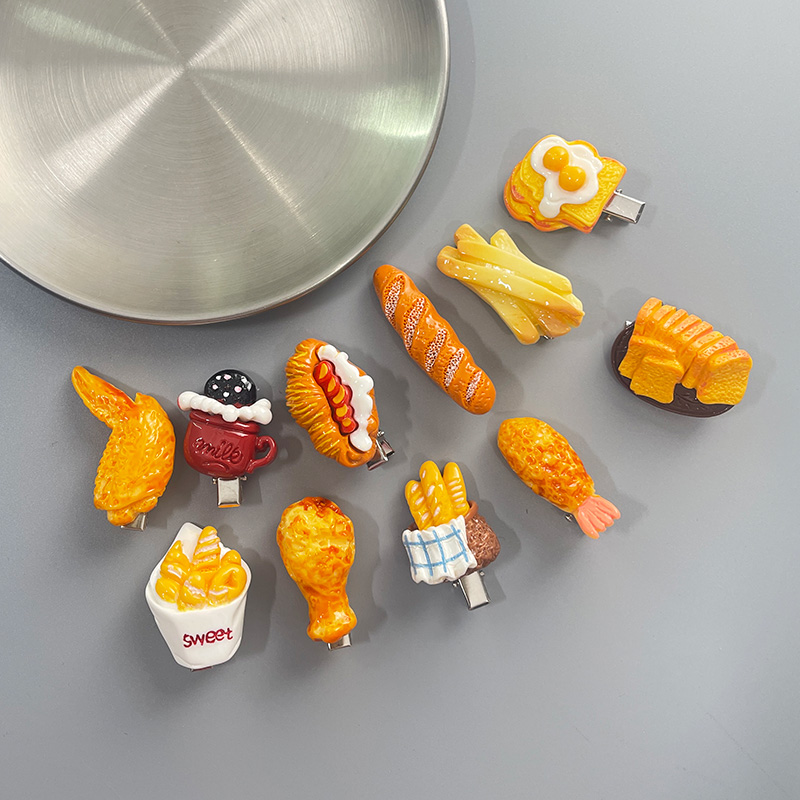发夹塑料搞怪薯条炸鸡翅鸡腿仿真