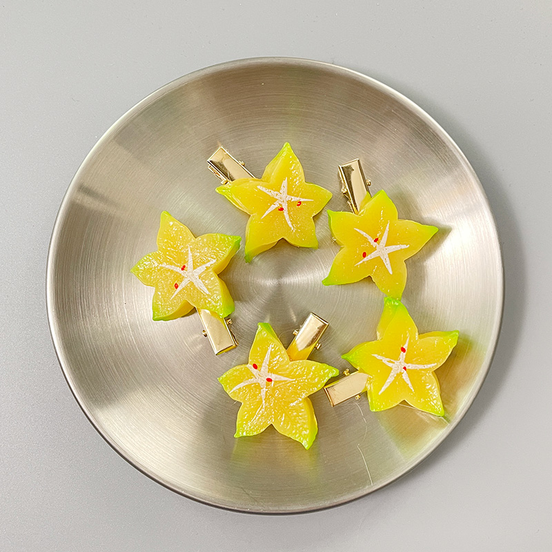 网红创意可爱水果仿真杨桃发夹发卡子儿童搞怪风侧边夹创意头饰品