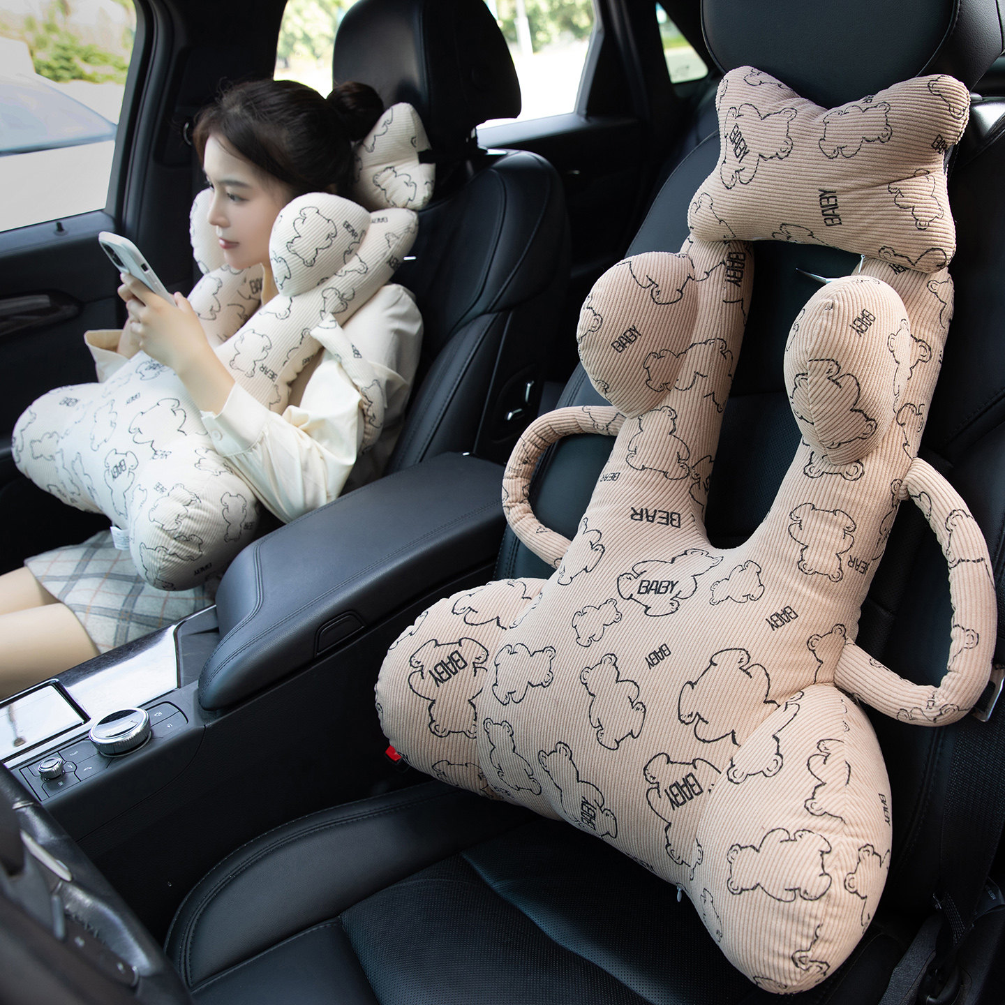 儿童车载枕头车上睡觉神器汽车