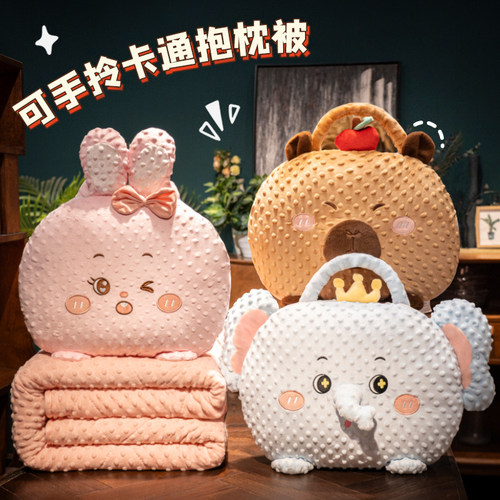 抱枕被子两用加厚毯子二合一