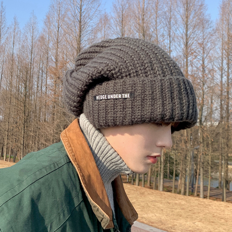 深灰色帽加厚加大男冬季宽松保暖