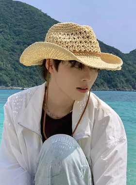 透气清凉夏季舒适草帽