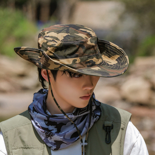 渔夫帽男款夏季防晒帽男士户外遮阳帽男夏天牛仔帽奔尼登山帽钓鱼