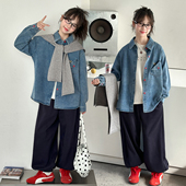 儿童韩版 女童春秋衬衫 2026新款 洋气牛仔衬衣中大童披肩小女孩上衣