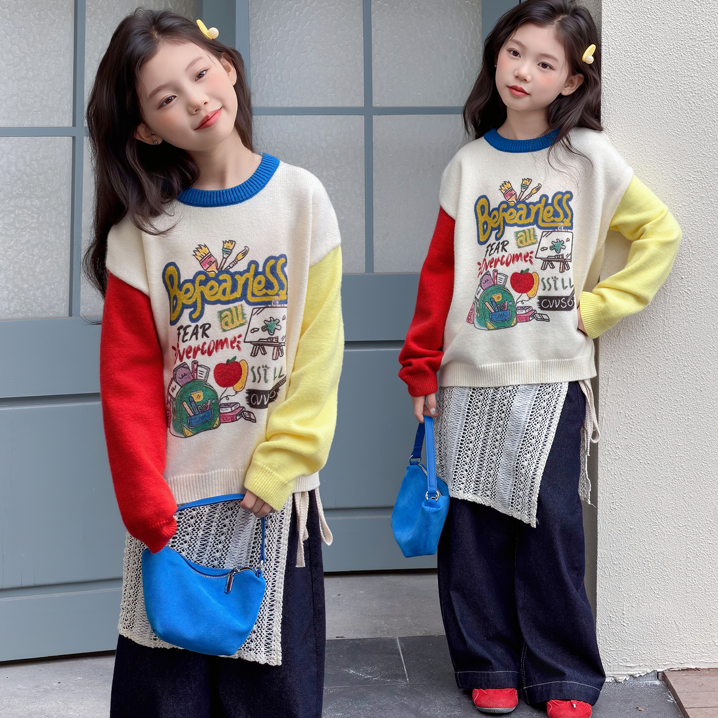 女童秋冬休闲百搭针织毛衣