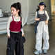 打底衫 女童套装 两件套 儿童韩版 洋气时髦吊带背心长袖 2025秋季 新款
