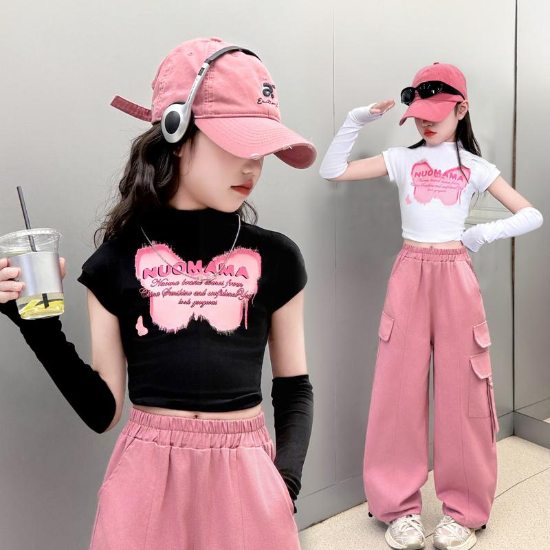 女童T恤辣妹装露脐嘻哈街舞服