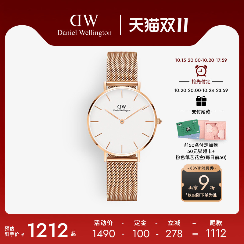 DW轻奢流金表女款石英表