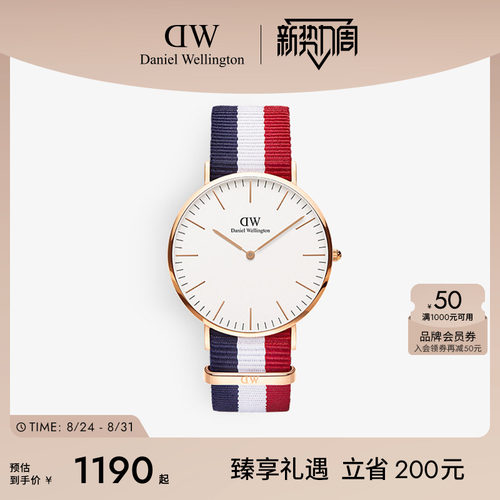 dw手表40mm经典风织纹男表