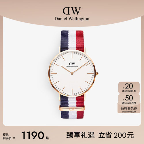 dw手表40mm经典风织纹男表