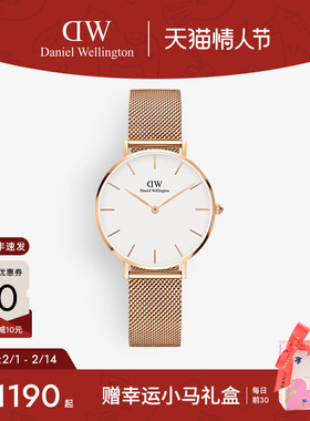 【情人节礼物】DW手表女款PETITE系列轻奢流金石英女腕表手表32mm