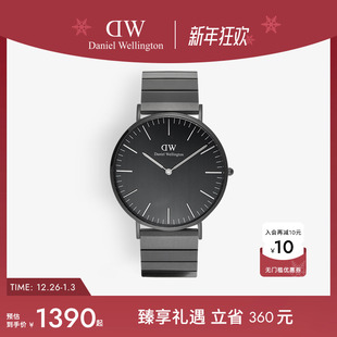 CLASSIC系列钢琴腕表圆形表男款 DW手表男士 黑色圆盘 新年礼物