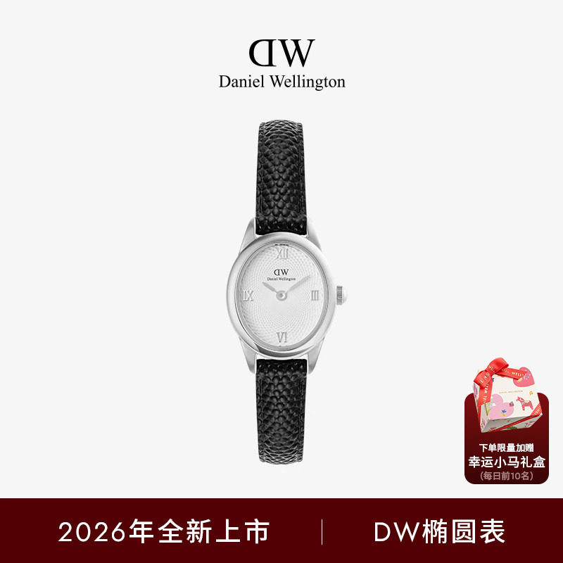 【马思纯同款】DW椭圆表手表女表复古手表女士星光银色腕表皮带表