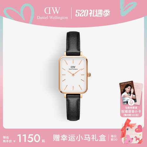dw手表女款小众女士石英皮质腕表