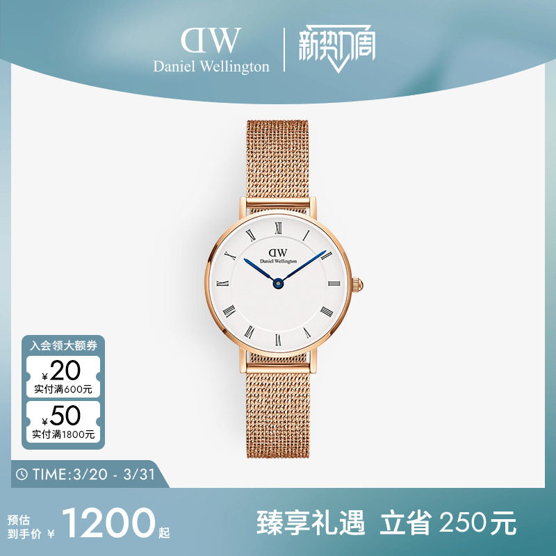 DW女士手表 PETITE系列小蓝针腕表轻奢小众石英女表小众设计